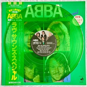 ABBA Love Sounds Special- Rare Japanese Green Vinyl LP with Obi & Insert Nr MINT - Picture 1 of 6
