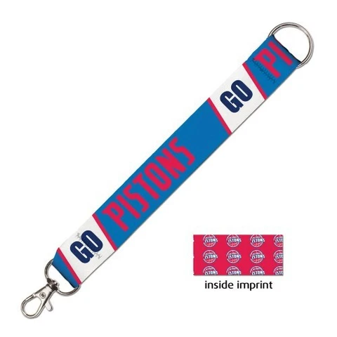 NBA DETROIT PISTONS KEY BAND LANYARD KEY CHAIN 1" WIDTH NEW Cover