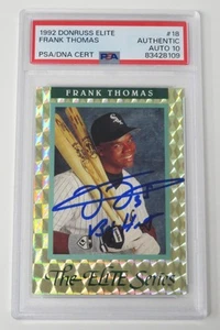 Frank Thomas HOF Signed Autograph 1992 Donruss Elite Card 18 w/insc. PSA 10 Auto - Picture 1 of 4