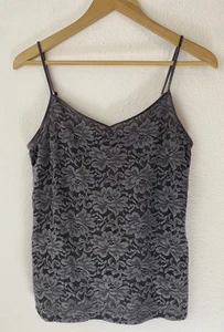 Arizona Jean Co. Mujer Y2K Terciopelo Borde Encaje Cami Talla XL Gótico Oscuro Romántico - Imagen 1 de 12