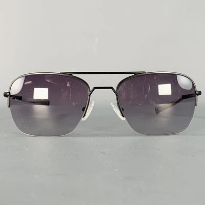 Gafas de sol JOHN VARVATOS negras de metal Gunmetal Navigator Foto 1 de 4