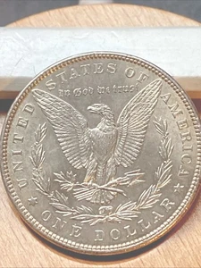 💎 BEAUTIFUL A/U 1882 MORGAN SILVER DOLLAR Light Gold Rim Toning Z-19 - Picture 1 of 8