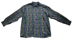 Vintage Jhane Barnes Mens Shirt Large Hong Kong Geometric Club Rave - Picture 1 of 6