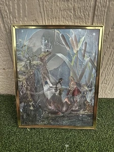 Framed Vintage Dufex Foil Print: ‘The Fairy Wedding’ by Jean&Roy Henry USA Made - Picture 1 of 8