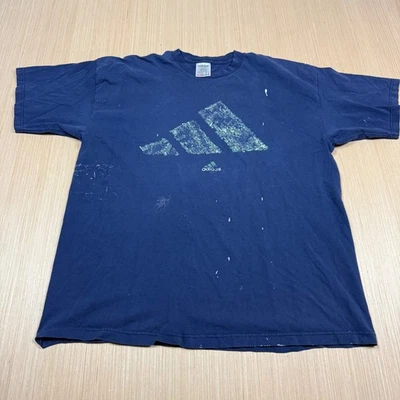 Vintage Adidas 90s T shirt Paint Splatter Distressed eqt Equipment XL made USA - Image 1 of 4