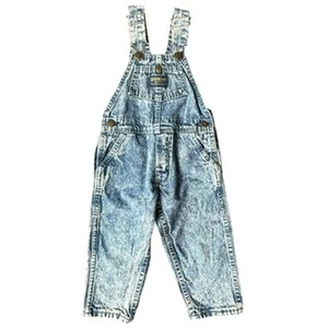 Mono OshKosh B'GOSH Vintage Años 80 90 Vestbak 2T Denim Lavado Ácido Logo Hecho en EE. UU. - Imagen 1 de 11