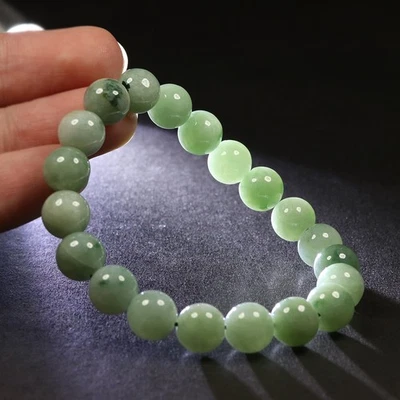 Brazalete Brazalete 7" Certificado Grado A Verde 100% Natural Birmania Jadeíta C0954 Foto 1 de 4