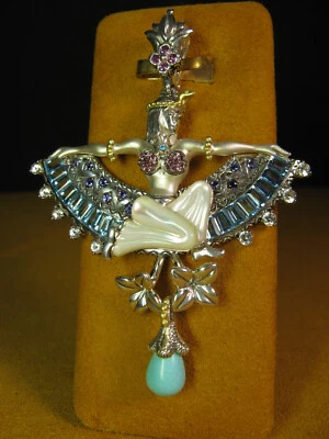 BARBARA BIXBY EGYPTIAN PHARAOH ENHANCER PENDANT GEMSTONE FLOWER Apatite Iolite - Image 1 of 4