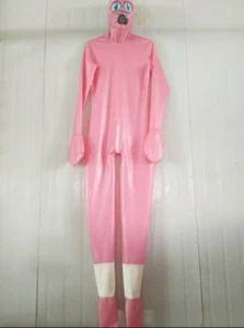 Traje de gato de goma látex máscara body mono uniforme rosa disfraces fijo hombres L - Imagen 1 de 1