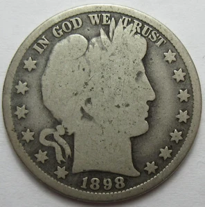 Medio dólar de peluquero de plata 1898 G+ (#117b) - Imagen 1 de 2