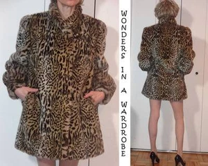 PLUSH SOFT JOLIPEL CHEETAH LEOPARD PRINT FAUX FUR COAT JACKET MADE IN GERMANY S - Picture 1 of 1