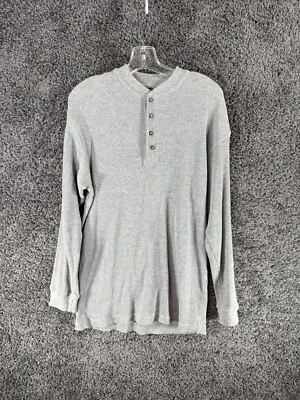Camisa Pullover Vintage Bugle Boy Henley Hombres Pequeña Gris Algodón Acanalado Manga Larga Foto 1 de 4