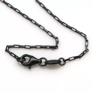 Oxidierte Sterlingsilber Halskette 2,8 mm Box Kette - kleine Box Kette (alle Größen) - Bild 1 von 3