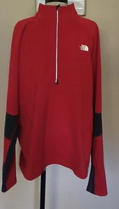 The North Face Trainingsjacke Herren XL rot Stretch Strick 1/2 Reißverschluss Pull Over - Bild 1 von 10
