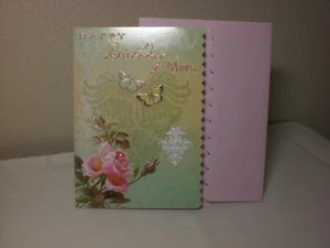 Carol's Rose Garden - Happy Birthday Mom - A Pink Rose & 2 butterflies on front - Picture 1 of 2