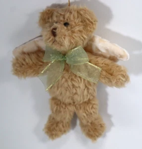 FBOT Shaggy hellbraun Teddybär Engel Plüsch Ornament Russ Berrie Vintage - Bild 1 von 5