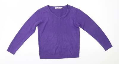 pure & natural Womens Purple Round Neck Acrylic Blend Jumper Size 12 - Image 1 of 4