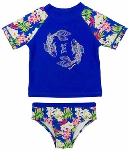 Tommy Bahama Girls 2pc Swim Set Dark Blue (Don't Be Koi) - Picture 1 of 1