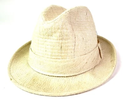 Vintage Dobbs Hand Woven India Raw Silk Fedora Hat Tan Beige - Sz 7 - Image 1 of 4