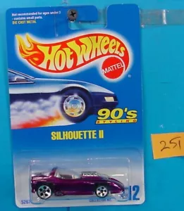 C251 HOT WHEELS 1991 COLLECTOR NO. 212 SILHOUETTE II PURPLE 90 STYLE NEW ON CARD - Picture 1 of 1