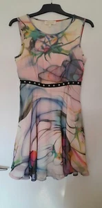 Abito Goldie London Pretty fit & flare pastello multicolore foderato occasione, S/M - Foto 1 di 5