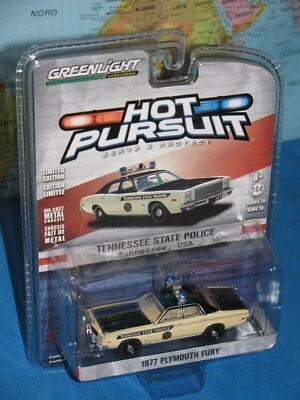 HOT PURSUIT 1977 PLYMOUTH FURY TENNESSEE STATE POLICE USA GREENLIGHT BRAND NEW  - Image 1 of 4