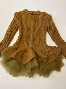 Jugend/Kind/Mädchen Langarm Freizeit Geburtstag Kleid mit Tutu Rock Größe 4T Bro B3 - Bild 1 von 9