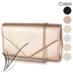 Pochette donna cerimonia clutch borsa piccola elegante borsetta a mano - Foto 1 di 35
