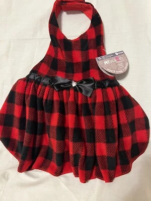 Vestido polar Petrageous Designs mascota perro rojo negro búfalo lazo a cuadros talla M nuevo con etiquetas Foto 1 de 4