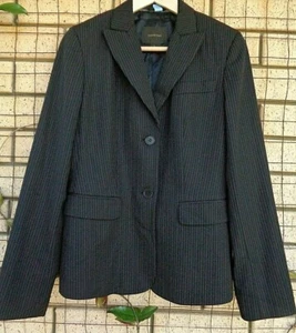 Country Road Wool Blend Pin Striped Stretch Black Jacket/Blazer Size 8 - Picture 1 of 3