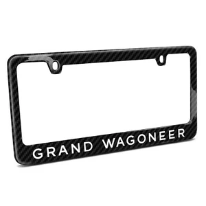 Jeep Grand Wagoneer Black Real 3K Carbon Fiber License Plate Frame - Picture 1 of 6