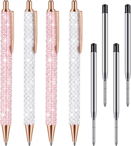 Ireer 4 Pcs Bling Rhinestone Sparkly Pens for Women Diamond Ink Crystal Glitter - Picture 1 of 12