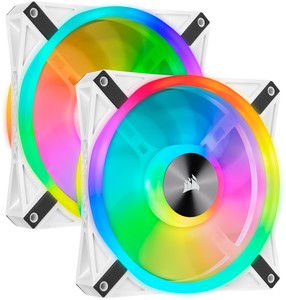 Corsair iCUE QL140 RGB 140 mm Computer Case Fan - Dual Pack - White