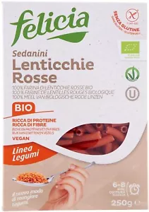 FELICIA SEDANINI PASTA CON FARINA DI LENTICCHIE ROSSE SENZA GLUTINE VEGANA - Picture 1 of 8