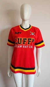 One Piece Adults Luffy Straw Hat Crew Red Short Sleeve Sports Jersey Size XXS - Picture 1 of 9