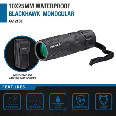 Barska Blackhawk 10 x 25mm BK-7 Lens Shock Resist Waterproof Hunting Monocular - Image 1 of 4