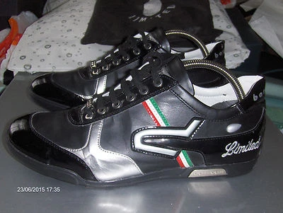 Schuhe Herren Schuhe Lack Leder Sneaker Textilbeutel  Italy Gr42 Gr43 NEU Chick - Bild 1 von 4