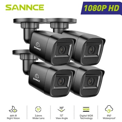 SANNCE 4/2/1 HD 1080P Security Camera 3000TVL CCTV EXIR Night Vision Outdoor TVI
