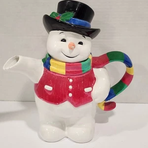 Keramik Schneemann Teekanne Weihnachten Urlaub Sammlerstück Neuheit Geschirr - Bild 1 von 9
