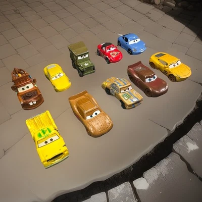 Pixar Cars Gruppo di 10 stili pressofusi + plastica, - Immagine 1 di 4