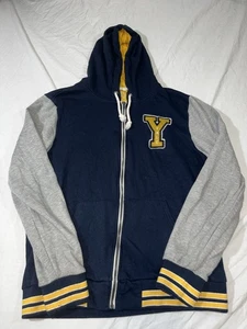 Yale University Jacke Hoodie Herren Large Look 35R Gelb Navy Reißverschluss Sweatshirt - Bild 1 von 9