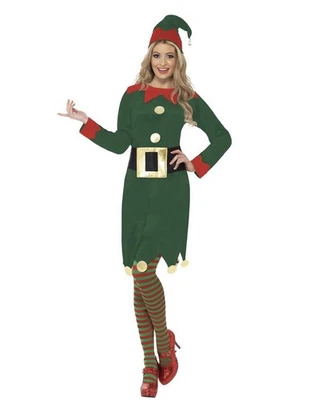 Elf Christmas Elf Santa’s Helper Christmas Party  Fancy Dress Costume - Image 1 of 2