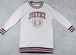 Justice Girls Rib Cuff Sweatshirt Dress French Terry Size XL (16/18) Sequins - Picture 1 of 7