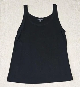 Eileen Fisher Negro Cuello Redondo Tanque-Mezcla de Viscosa Silencioso Lujo Lagenlook - Imagen 1 de 7