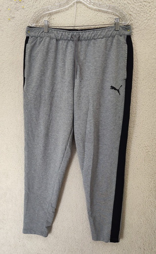 Felpa uomo Puma extra large grigia a righe poli misto coulisse joggers