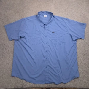 Columbia Sportswear Camicia Uomo 4X Blu Manica Corta Bottoni Frontali - Foto 1 di 10