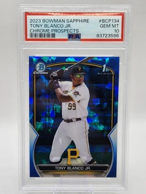 2023 Bowman Chrome 1st Sapphire Edition Tony Blanco Jr #BCP-134 PSA 10 Pop 10 RC - Image 1 of 2