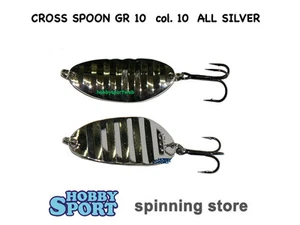 CROSS TROUT SPOON RAPTOR 10 GR COL. 10 ALL SILVER (ARGENTO) SPINNING TROTA - Foto 1 di 1