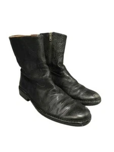 MEN'S JOHN VARVATOS ANKLE BOOTS Size 9 Black ZIP PLAIN TOE - Picture 1 of 10