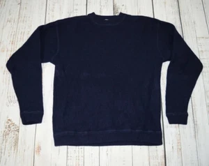 VTG GAP MENS 100% LAMBSWOOL NAVY BLUE SWEATER Size LARGE FISHERMAN KNIT SOLID - Picture 1 of 5